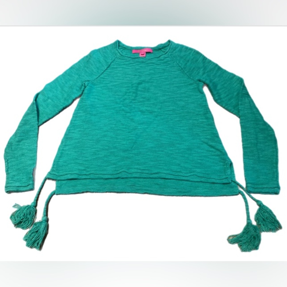 Lilly Pulitzer Green Knit Sweater with tassels Women’s XXS